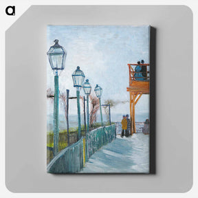 アートパネル-Terrace and Observation Deck at the Moulin de Blute-Fin, Montmartre - フィンセント ファン ゴッホ Canvas.
