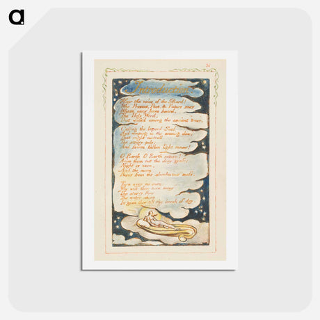 アートポストカード-Songs of Experience: Introduction: Hear the voice of the Bard - ウィリアム ブレイク Postcard.