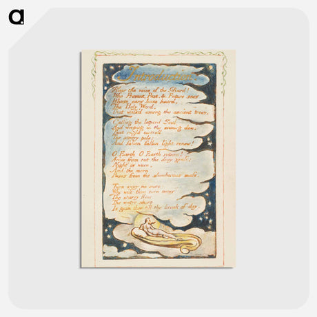 アートポストカード-Songs of Experience: Introduction: Hear the voice of the Bard - ウィリアム ブレイク Postcard.