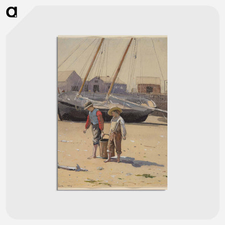 アートポストカード-A Basket of Clams - ウィンスロー ホーマー Postcard.