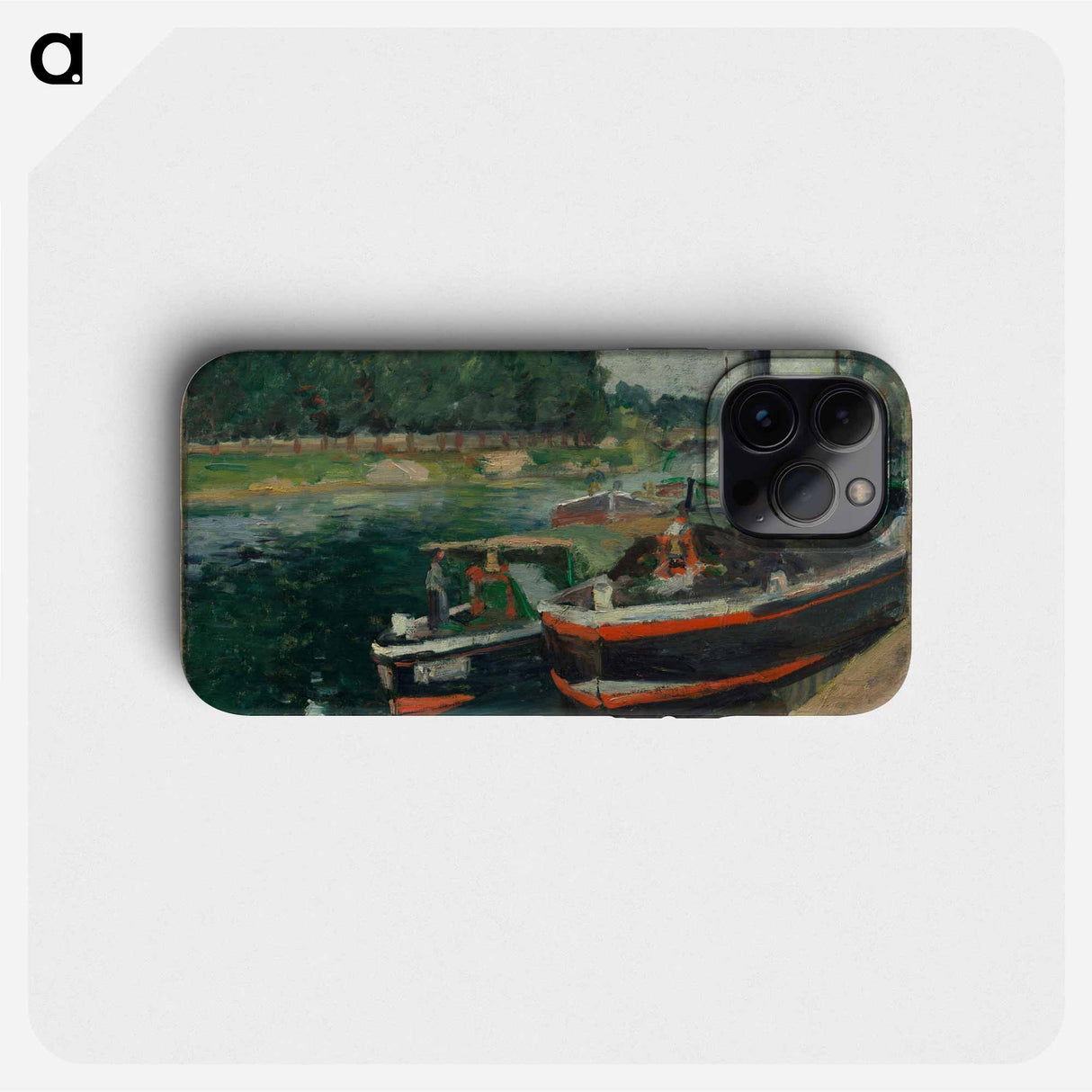 Barges at Pontoise - Camille Pissarro Phone Case.