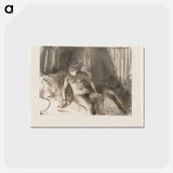 アートポストカード-Waiting - エドガー ドガ Postcard.