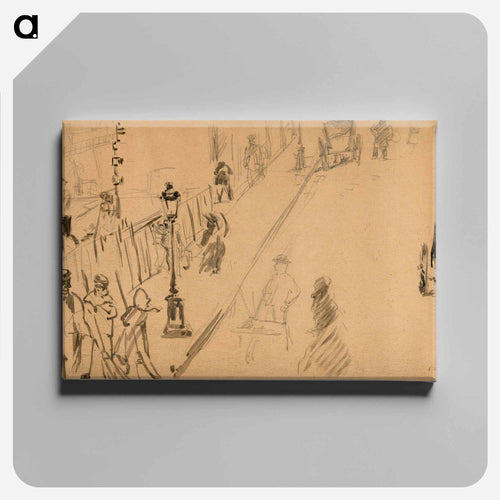 The rue Mosnier with Gas Lamp - Edouard Manet Canvas.