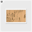 アートポストカード-The rue Mosnier with Gas Lamp - エドゥアール マネ Postcard.