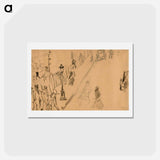 アートポストカード-The rue Mosnier with Gas Lamp - エドゥアール マネ Postcard.