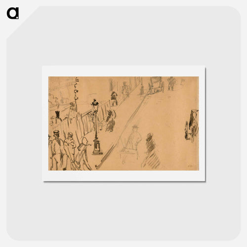 The rue Mosnier with Gas Lamp - エドゥアール マネ Postcard.