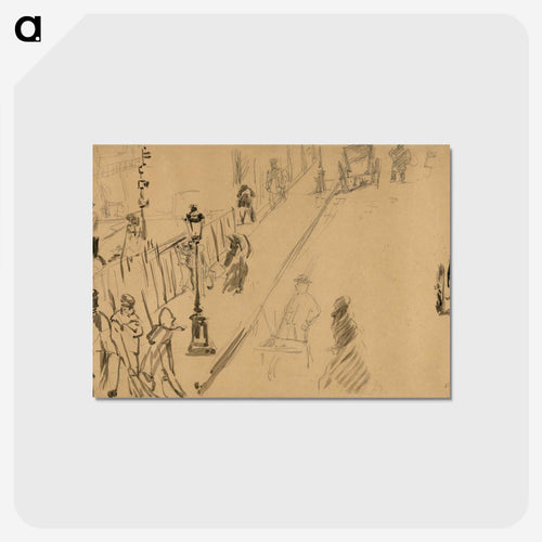The rue Mosnier with Gas Lamp - エドゥアール マネ Postcard.