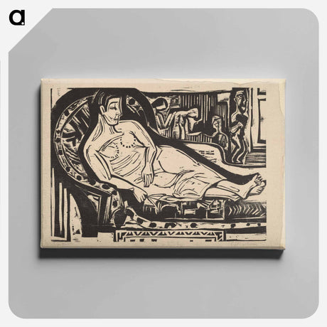 アートパネル-Woman Lying on a Sofa - エルンスト ルートヴィヒ キルヒナー Canvas.