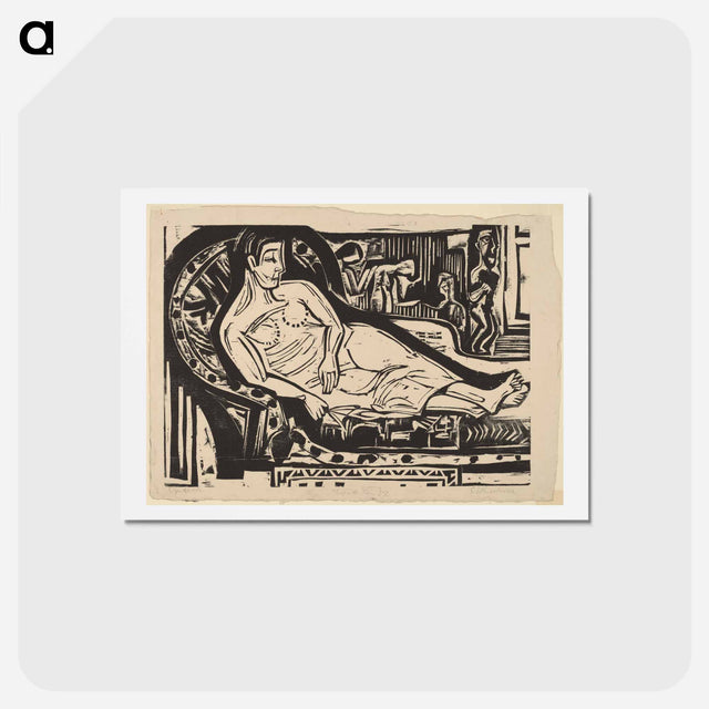 アートポストカード-Woman Lying on a Sofa - エルンスト ルートヴィヒ キルヒナー Postcard.