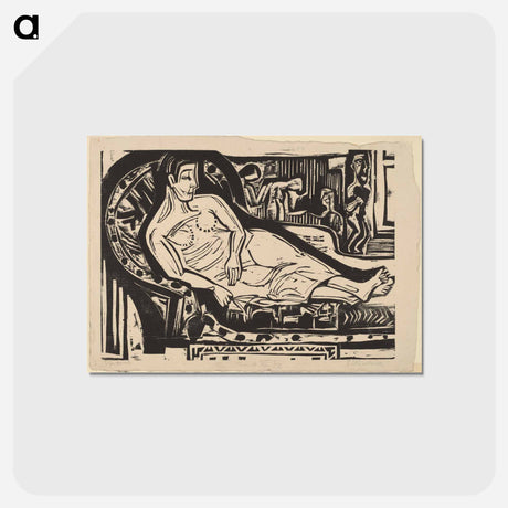 アートポストカード-Woman Lying on a Sofa - エルンスト ルートヴィヒ キルヒナー Postcard.