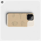 Studieblad met schelpen en een zeepaardje - ユリー デ フラーハ Phone Case.