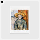 アートポストカード-Boy With a Straw Hat - ポール セザンヌ Postcard.