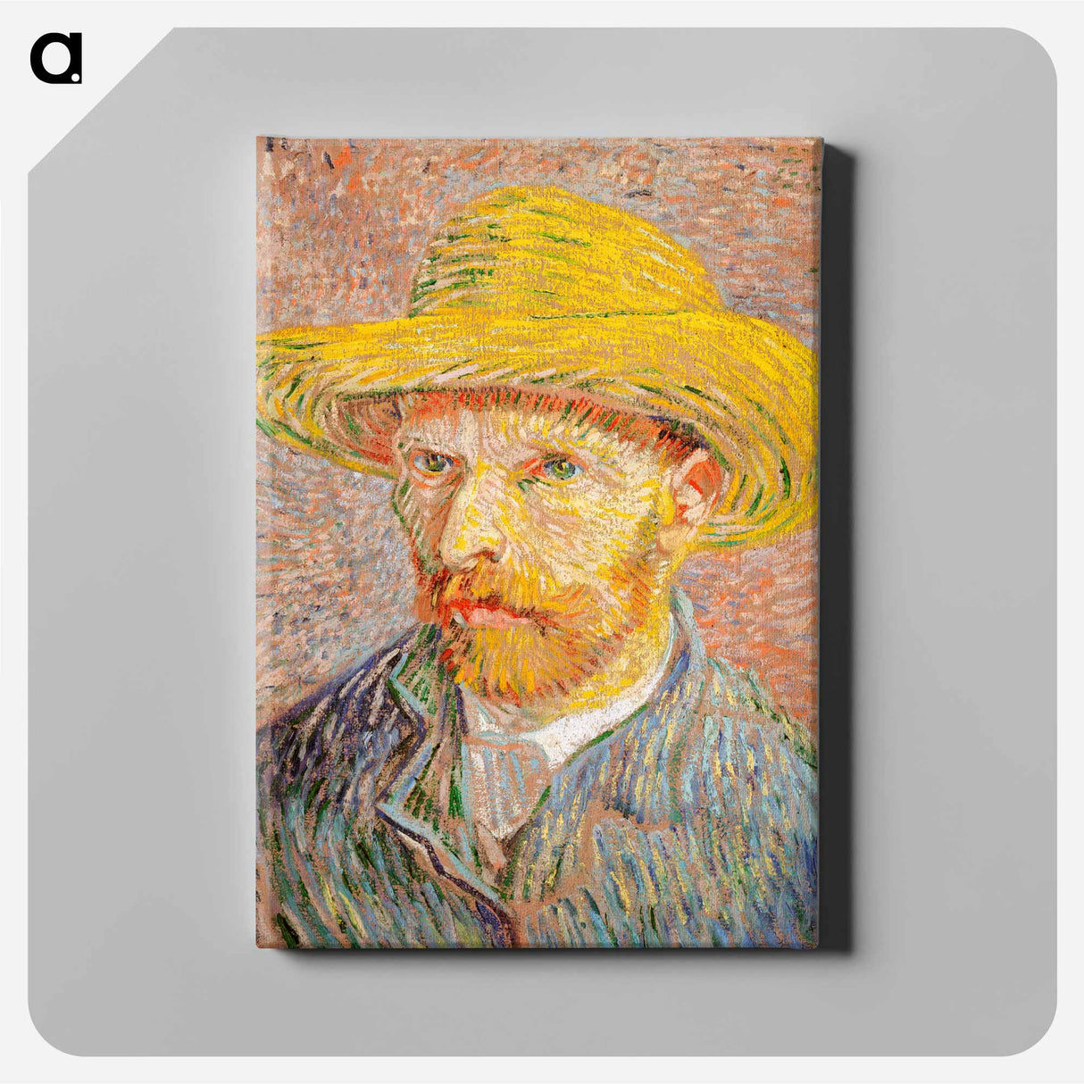 Self-Portrait with a Straw Hat - Vincent van Gogh Canvas.