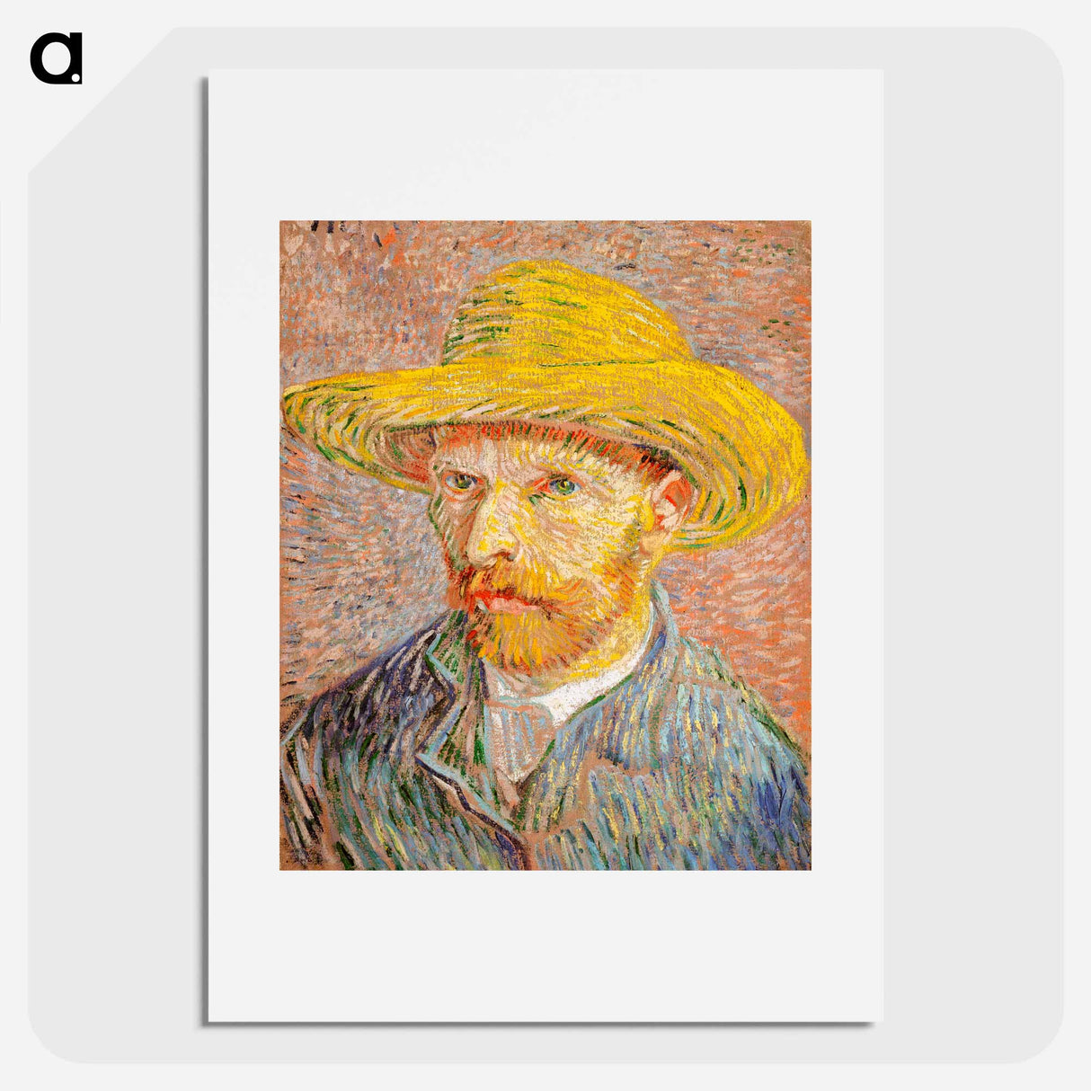 Self-Portrait with a Straw Hat - Vincent van Gogh Poster.