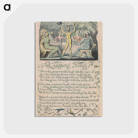 アートポストカード-Laughing Song - ウィリアム ブレイク Postcard.