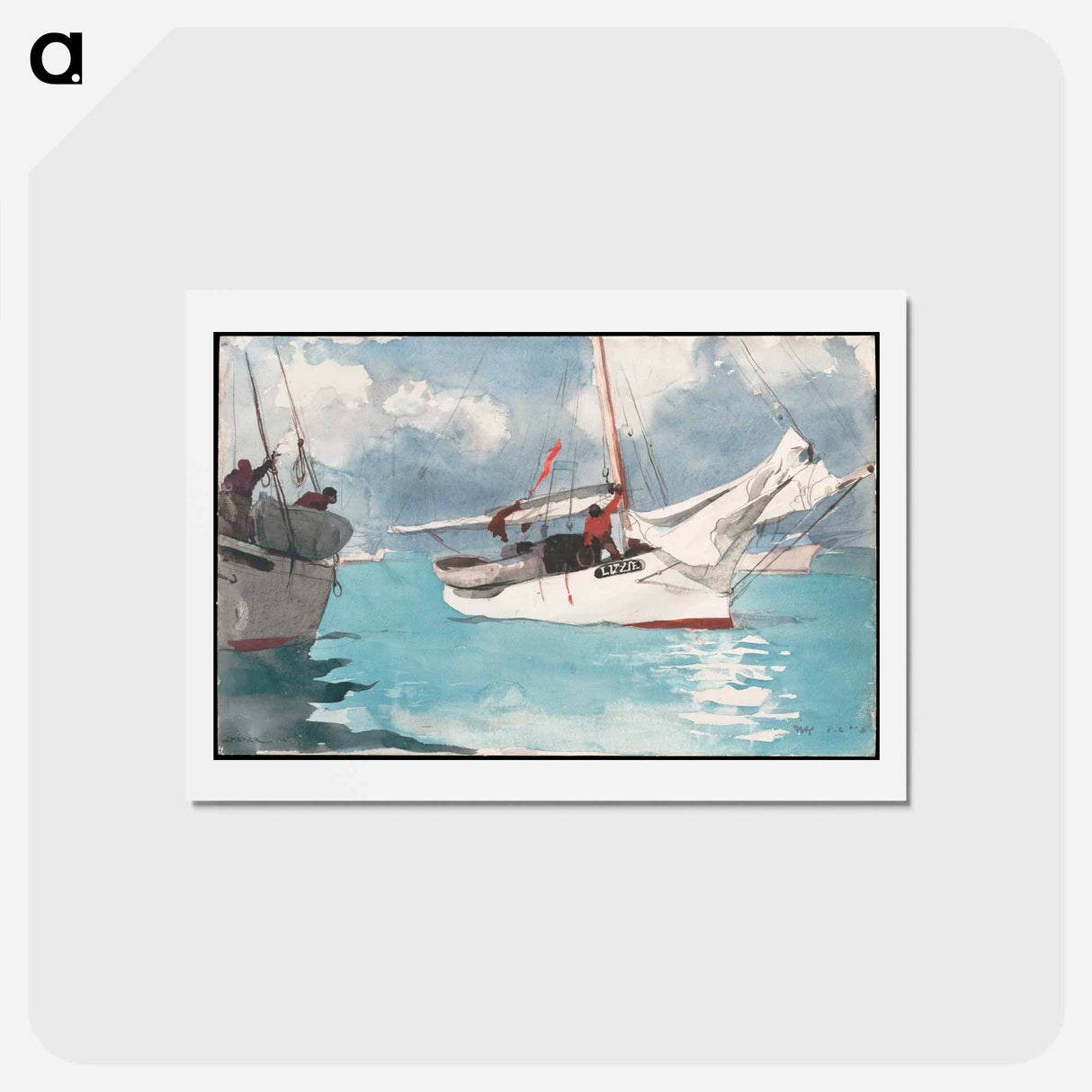 アートポストカード-Fishing Boats, Key West - ウィンスロー ホーマー Postcard.
