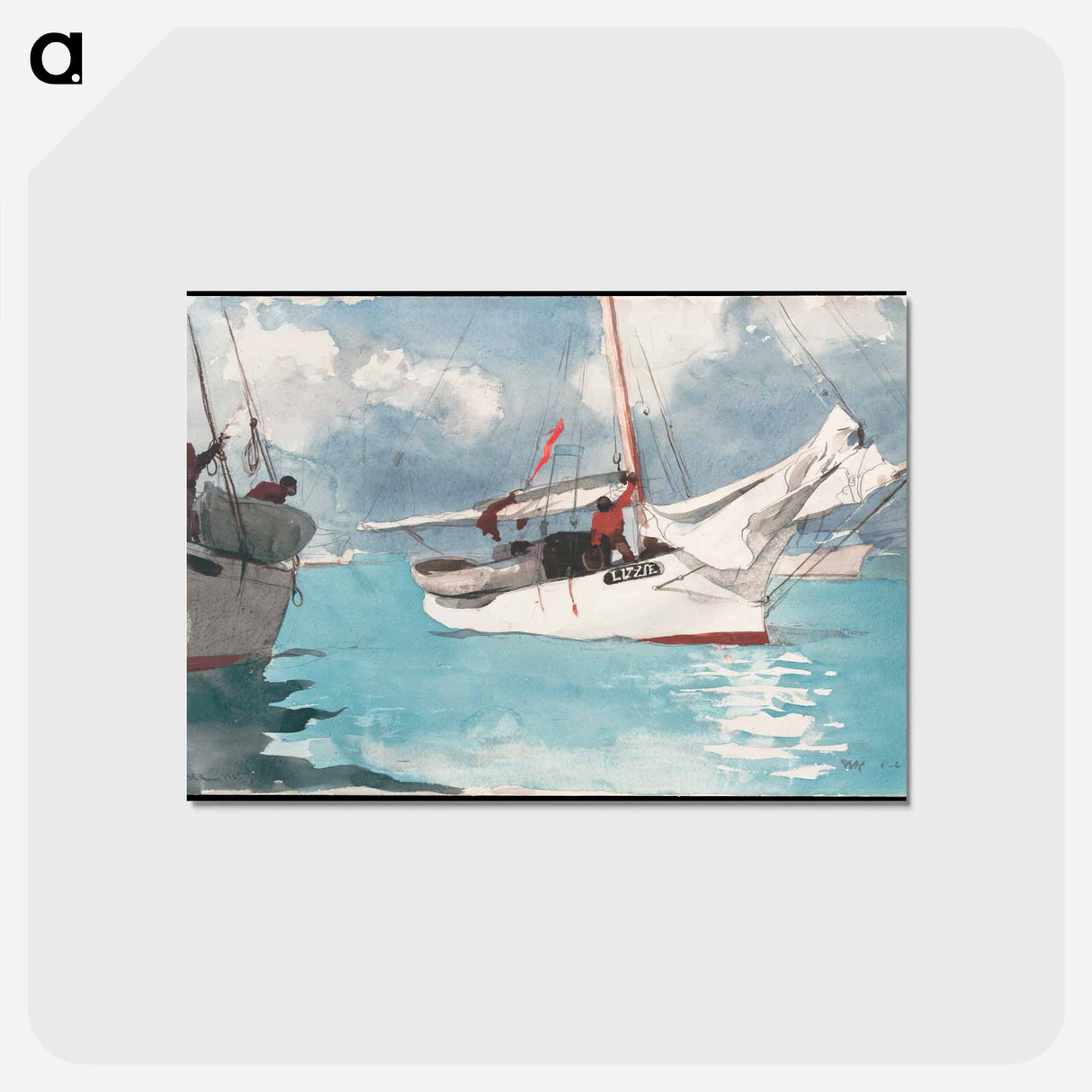 アートポストカード-Fishing Boats, Key West - ウィンスロー ホーマー Postcard.