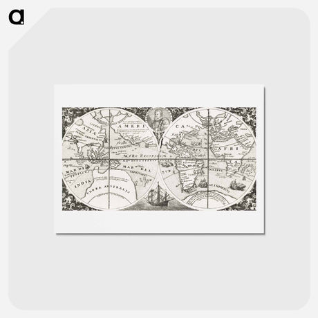 アートポストカード-Grand voyages, Part VIII title page - アンティーク地図 Postcard.