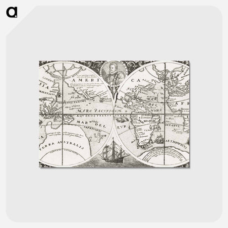アートポストカード-Grand voyages, Part VIII title page - アンティーク地図 Postcard.