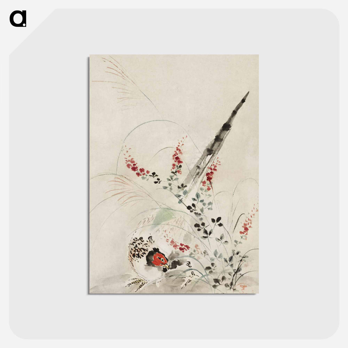 アートポストカード-Japanese Pheasant and Grass
 - クリーブランド美術館 Postcard.