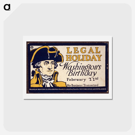 アートポストカード-Legal holiday, Washington's birthday - エドワード ペンフィールド Postcard.