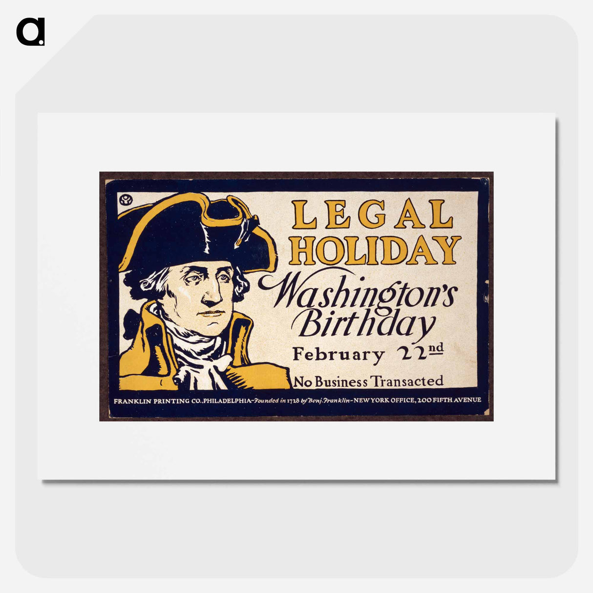 Legal holiday, Washington's birthday - エドワード ペンフィールド Poster.