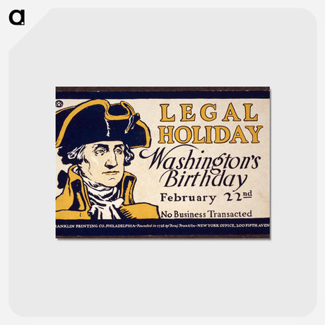 アートポストカード-Legal holiday, Washington's birthday - エドワード ペンフィールド Postcard.