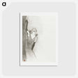 アートポストカード-Portrait of the Singer Yvette Guilbert on Stage - アンリ ド トゥールーズ ロートレック Postcard.