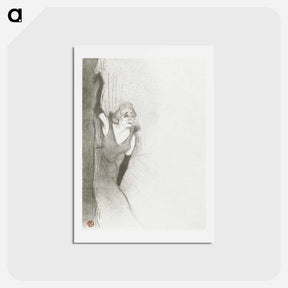 アートポストカード-Portrait of the Singer Yvette Guilbert on Stage - アンリ ド トゥールーズ ロートレック Postcard.