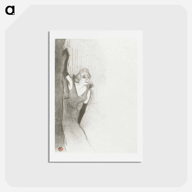 アートポストカード-Portrait of the Singer Yvette Guilbert on Stage - アンリ ド トゥールーズ ロートレック Postcard.