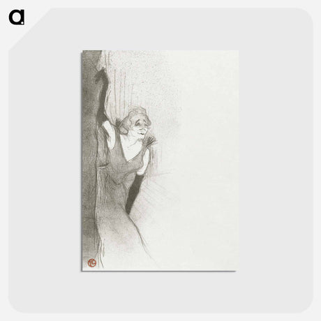 アートポストカード-Portrait of the Singer Yvette Guilbert on Stage - アンリ ド トゥールーズ ロートレック Postcard.