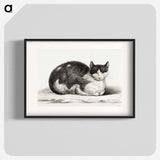 Lying cat - Jean Bernard Poster.