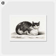 アートポストカード-Lying cat - ジャン ベルナール Postcard.