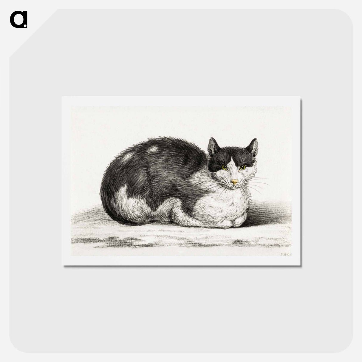アートポストカード-Lying cat - ジャン ベルナール Postcard.