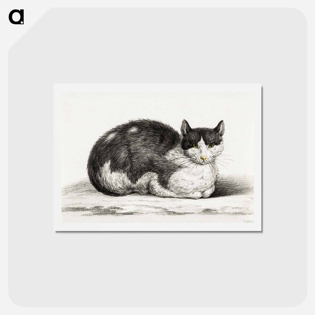 アートポストカード-Lying cat - ジャン ベルナール Postcard.