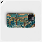 Hokusai's Poem by Ariwara no Narihira - Katsushika Hokusai Phone Case.