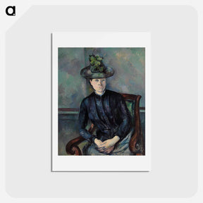 アートポストカード-Madame Cézanne with Green Hat - ポール セザンヌ Postcard.