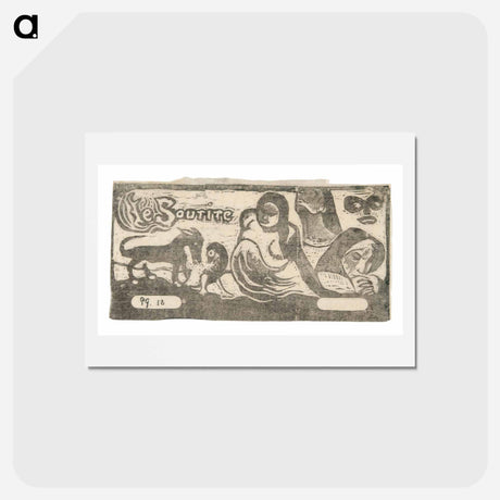 アートポストカード-Three People, a Mask, a Fox, and a Bird - ポール ゴーギャン Postcard.