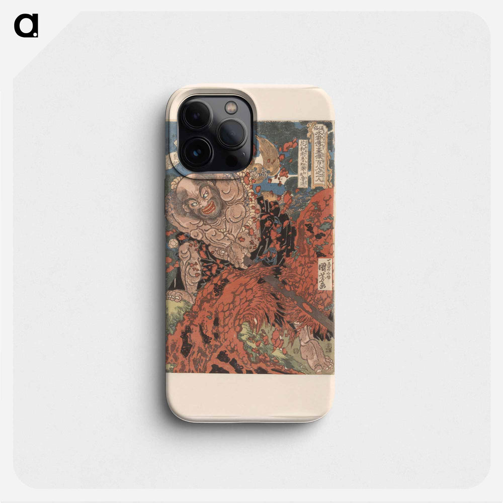 Kwaosho Rochishin, een boomstronk doormidden hakkend. - 歌川 国芳 Phone Case.