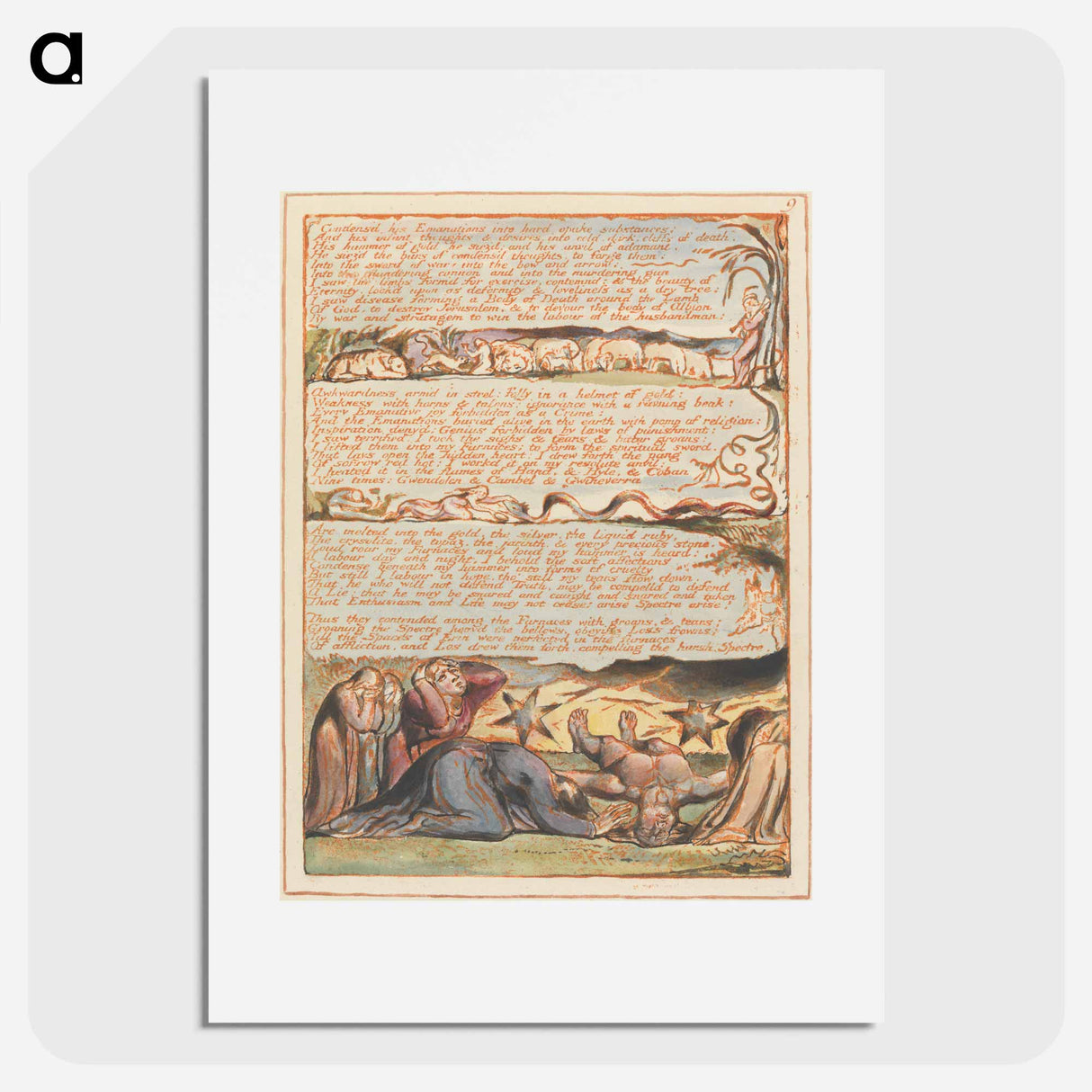 アートポスター-Jerusalem, Plate 9 - ウィリアム ブレイク Poster.