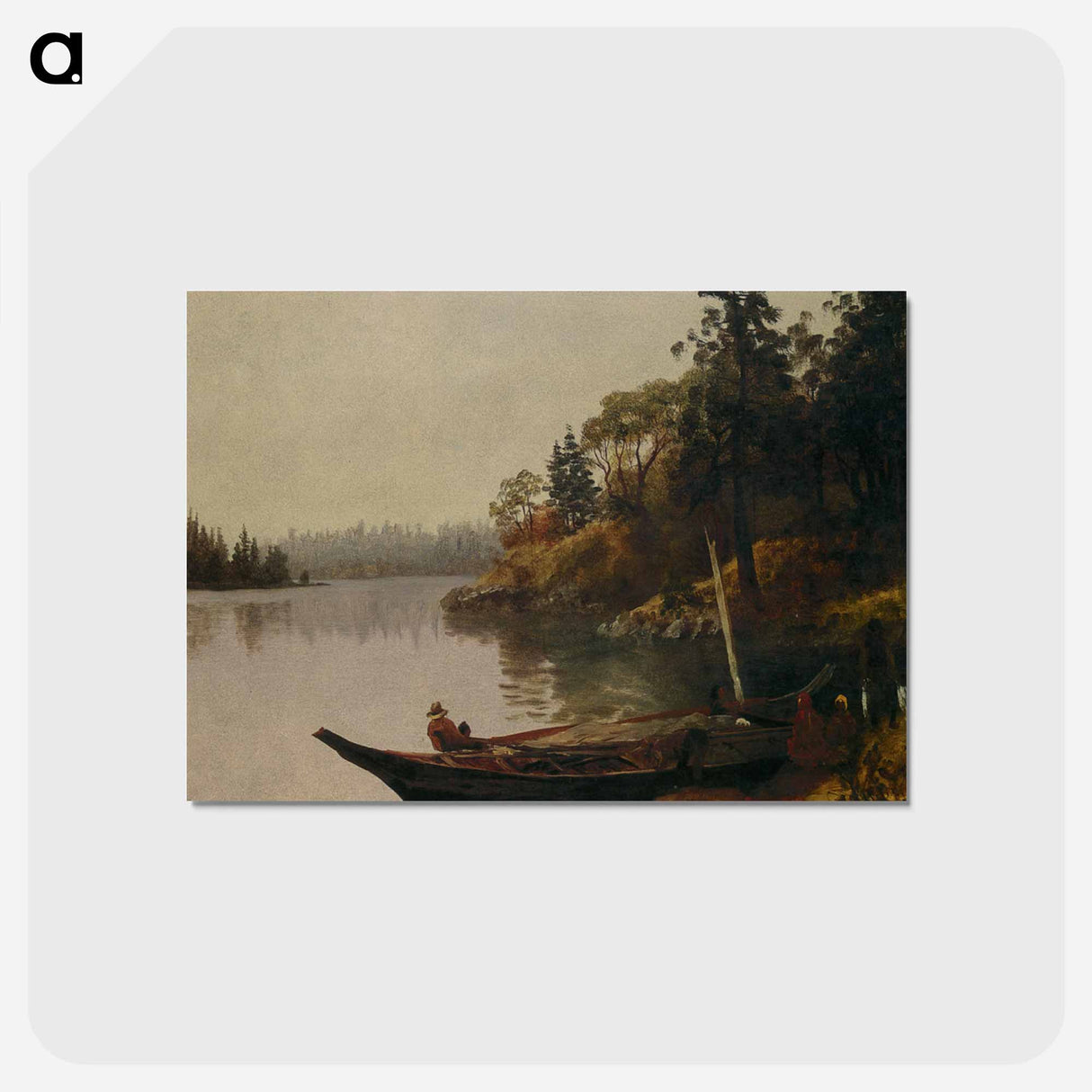 アートポストカード-Fishing on the Northwest Coast - アルバート ビアスタット Postcard.