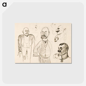 アートポストカード-Karrikoituja muotokuvaharjoitelmia venäläisistä sekä pukuluonnoksia - アルバート エーデルフェルト Postcard.