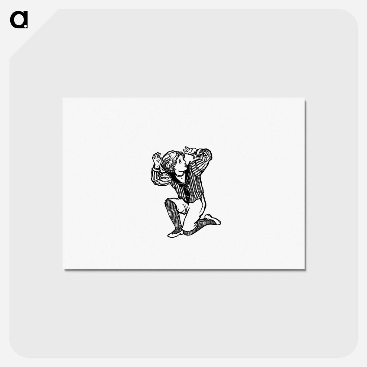アートポストカード-Scared Boy from Verses For Grannie
 - 大英図書館 Postcard.