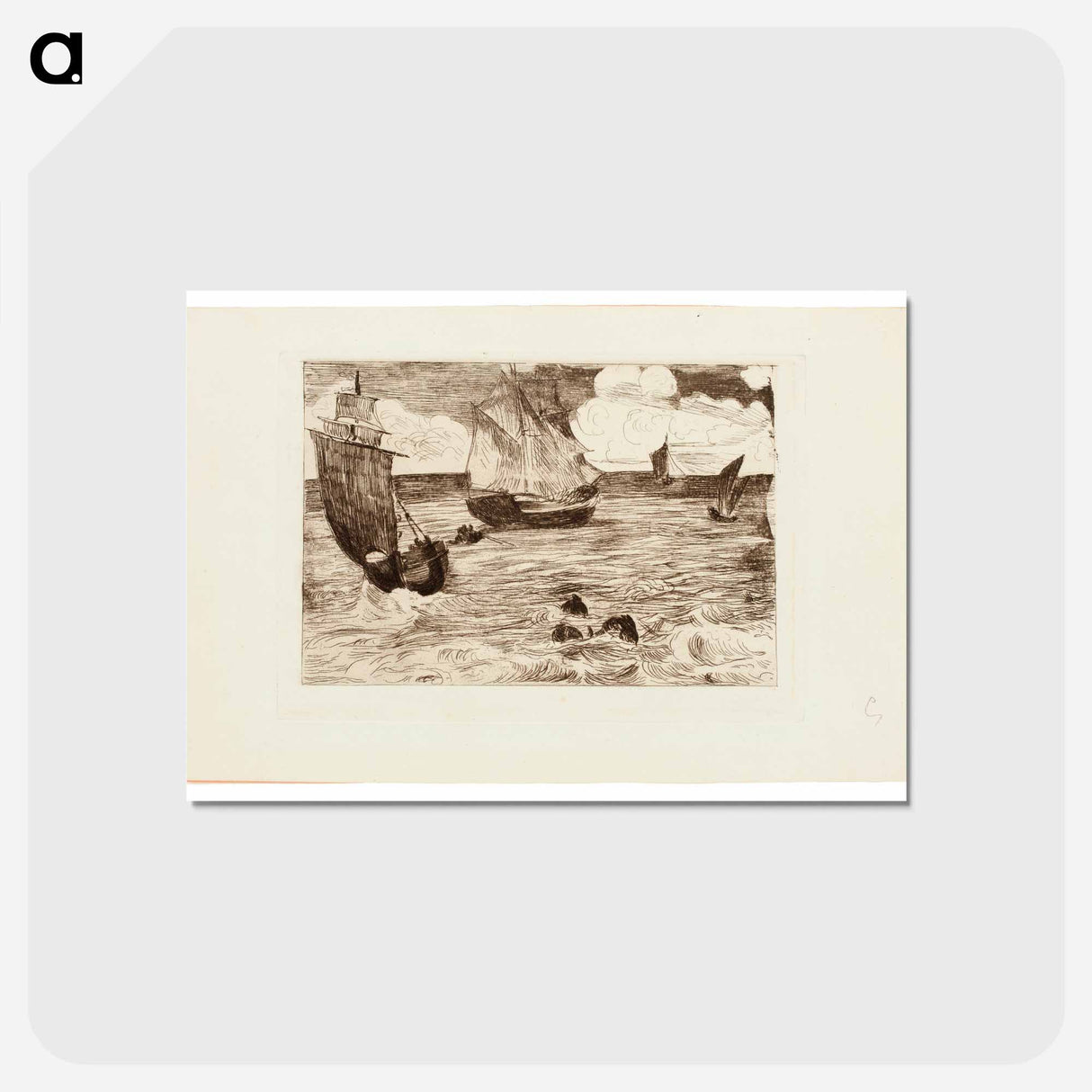 アートポストカード-Marine - エドゥアール マネ Postcard.