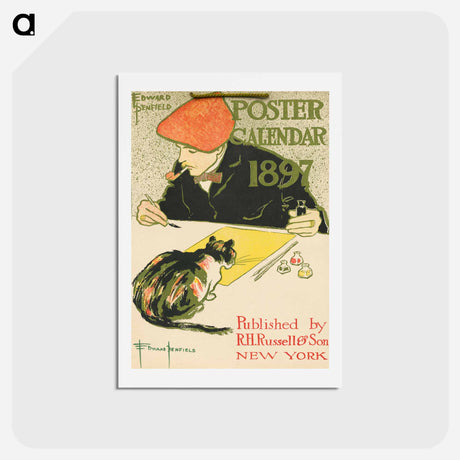 アートポストカード-Edward Penfield Self-Portrait - エドワード ペンフィールド Postcard.