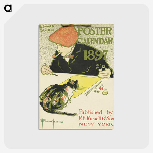 Edward Penfield Self-Portrait - エドワード ペンフィールド Postcard.