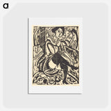 アートポストカード-Woman Tying Her Shoe - エルンスト ルートヴィヒ キルヒナー Postcard.