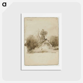 アートポストカード-The Cottage in the grove - ウジェーヌ ドラクロワ Postcard.