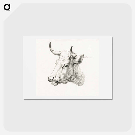 アートポストカード-Head of a cow - ジャン ベルナール Postcard.