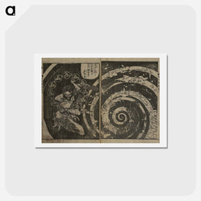 アートポストカード-Hokusai's the life of shakyamuni illustrated - 葛飾 北斎 Postcard.